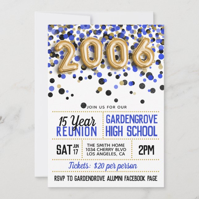 2006 High School College Reunion Invitation (Front)