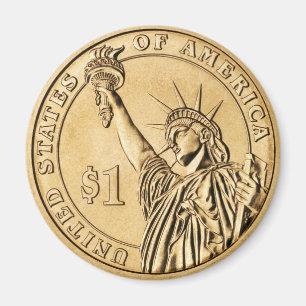 2007 Presidential One Dollar Coin from U.S. Mint Magnet