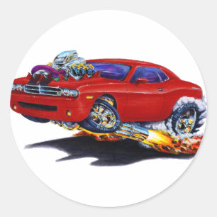 2008-10 Challenger Maroon Car Classic Round Sticker