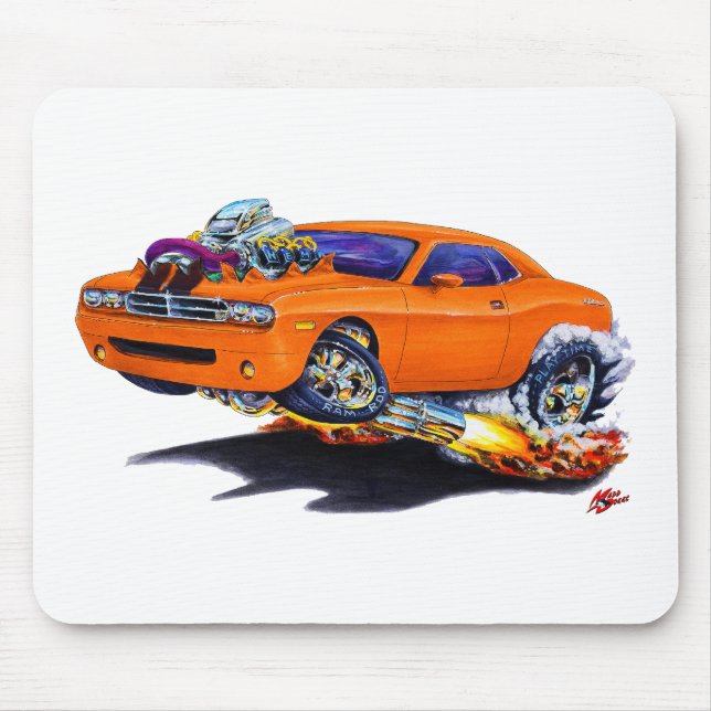 2008-10 Challenger Orange Car Mouse Pad (Front)