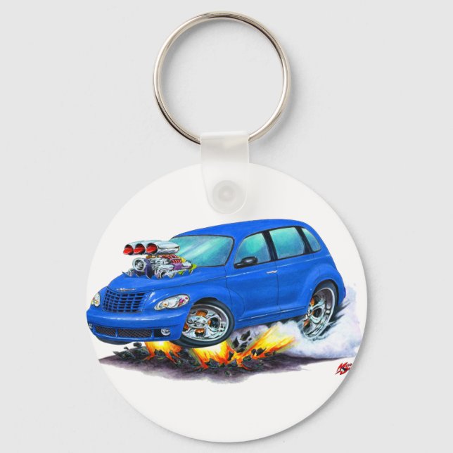 2008-10 PT Cruiser Blue Car Keychain (Front)