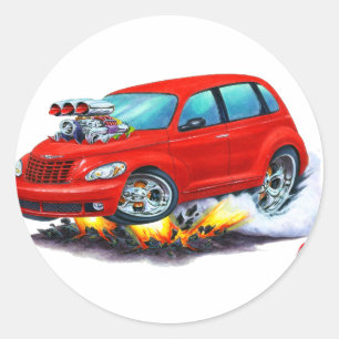 2008-10 PT Cruiser Red Car Classic Round Sticker