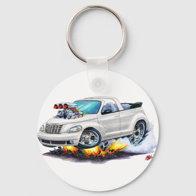 2008-10 PT Cruiser White Convertible Keychain (Front)