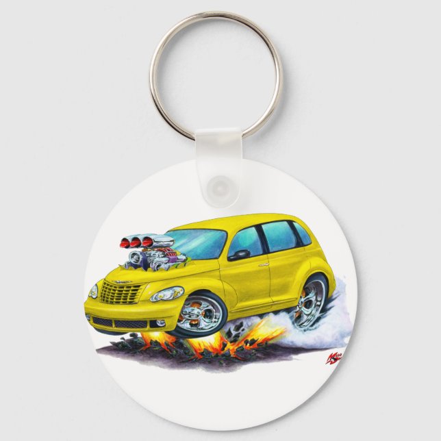 2008-10 PT Cruiser Yellow Car Keychain (Front)