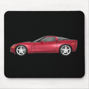 2008 Corvette: Sports Car: Candy Apple Finish: Mouse Pad