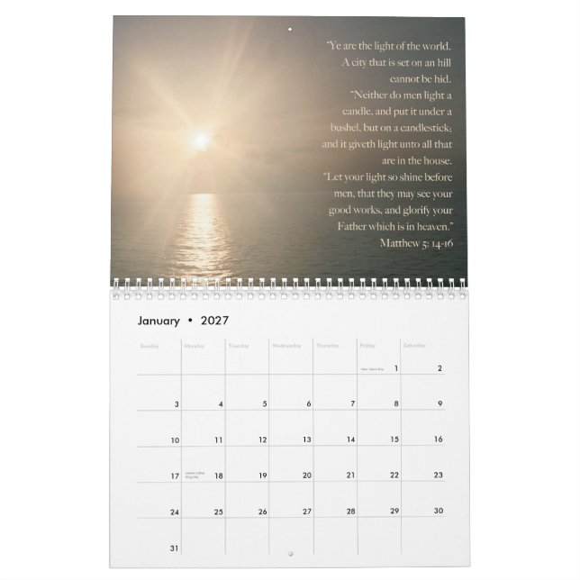 2008 Scripture Calendar (Jan 2027)