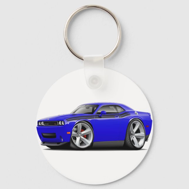 2009-11 Challenger RT Blue-Black Car Keychain (Front)