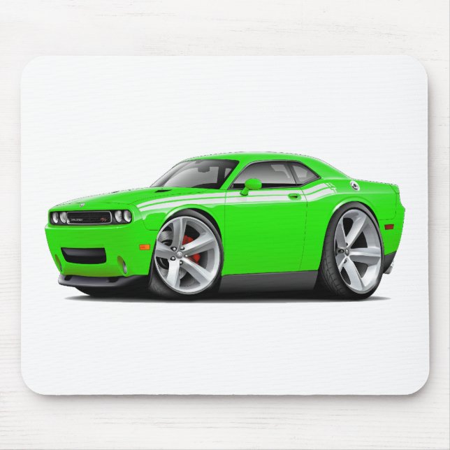 2009-11 Challenger RT Lime-White Car Mouse Pad (Front)