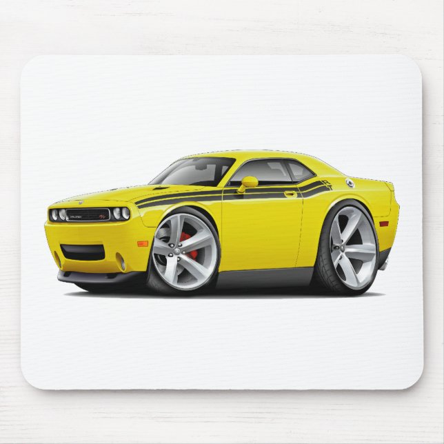 2009-11 Challenger RT Yellow-Black Car Mouse Pad (Front)