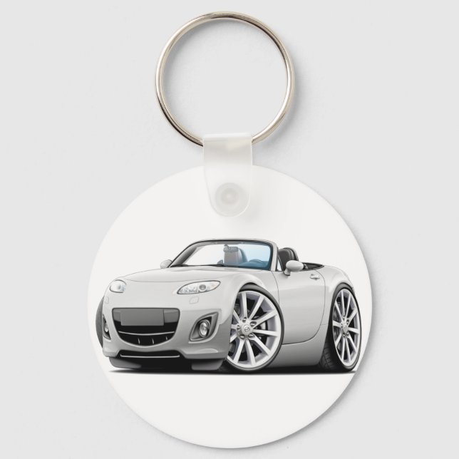 2009-13 Miata White Car Keychain (Front)