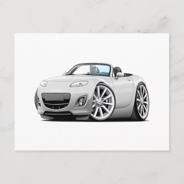 2009-13 Miata White Car Postcard (Front)