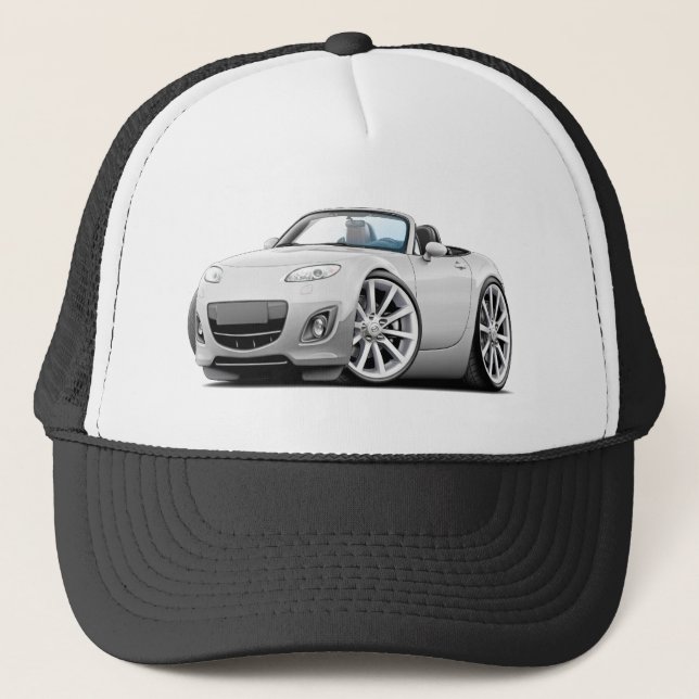2009-13 Miata White Car Trucker Hat (Front)