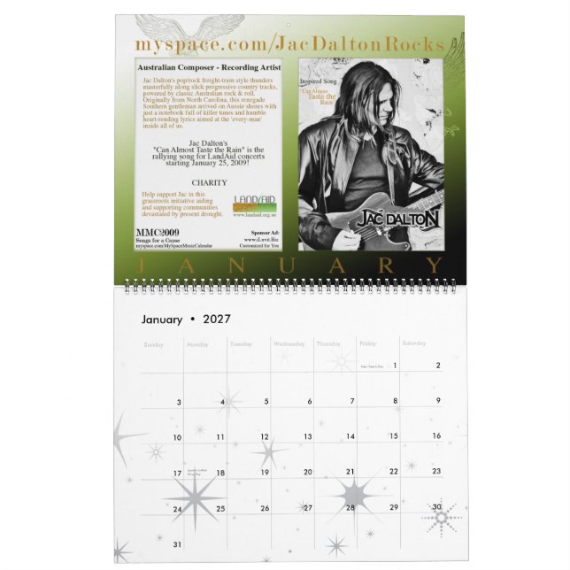 2009 MYSPACEMUSICCALENDAR featuring BRITTANY WELLS Calendar (Jan 2027)