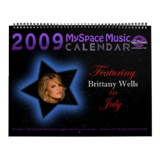 2009 MYSPACEMUSICCALENDAR featuring BRITTANY WELLS Calendar