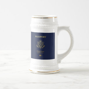 [200] American Passport Cover Beer Stein