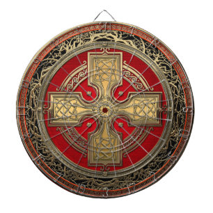 [200] Ancient Celtic Sacred Gold Knot Cross Dartboard
