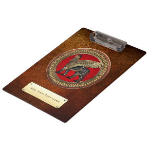 [200] Assyrian Winged Lion: Gold & Black Lamassu Clipboard