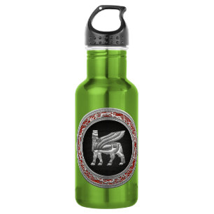 [200] Babylonian Winged Bull [Silver] [3D] 532 Ml Water Bottle