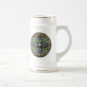[200] Celtic Cross [Gold with Black Enamel] Beer Stein