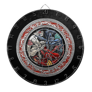 [200] Celtic Treasures - Three Dogs on Silver Dartboard