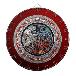 [200] Celtic Treasures - Three Dogs on Silver Dartboard