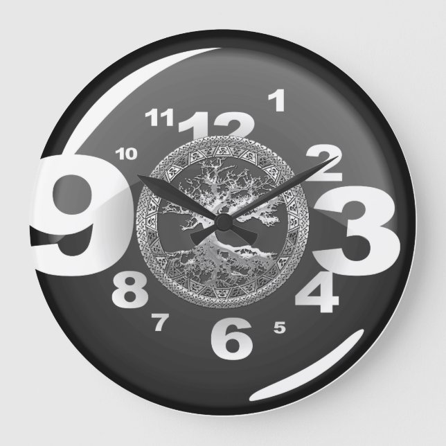 [200] Celtic Tree of Life [Silver] Large Clock (Front)