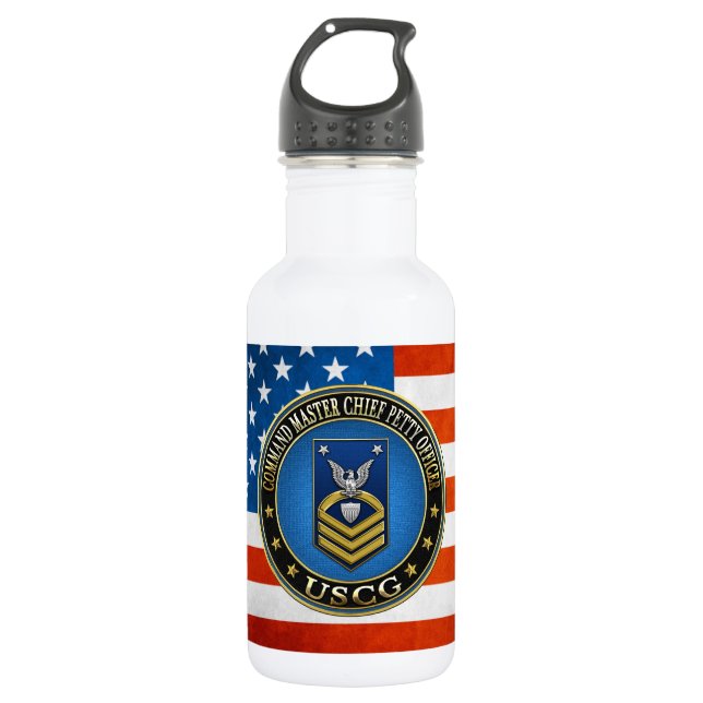 [200] CG: Command Master Chief Petty Officer (CMC) 532 Ml Water Bottle (Front)