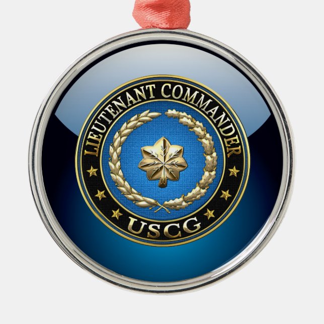 [200] CG: Lieutenant commander (LCDR) Metal Ornament (Front)