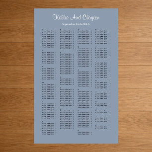 200 Champagne Wedding Seating Chart