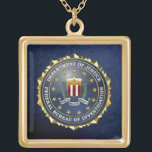 [200] FBI Special Edition Gold Plated Necklace<br><div class="desc">Introducing project “Military Insignia 3D”, showcasing top quality military and other government agencies’ heraldry designs. Here you will find customizable products, featuring insignia of the Federal Bureau of Investigation (FBI). The Federal Bureau of Investigation (FBI) is an agency of the United States Department of Justice that serves as both a...</div>