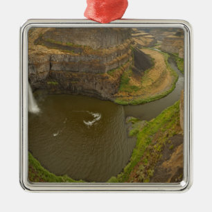 200 foot high Palouse Falls State Park in Metal Ornament