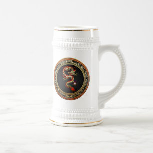 [200] Golden Chinese Dragon Fucanglong Beer Stein