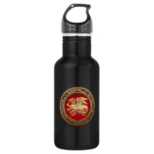 [200] Icelandic Dragon, Landvættir [Gold] 532 Ml Water Bottle