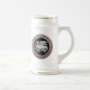 [200] Icelandic Dragon, Landvættir [Silver] Beer Stein
