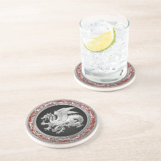 [200] Icelandic Dragon, Landvættir [Silver] Coaster
