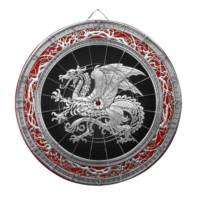 [200] Icelandic Dragon, Landvættir [Silver] Dartboard (Front)