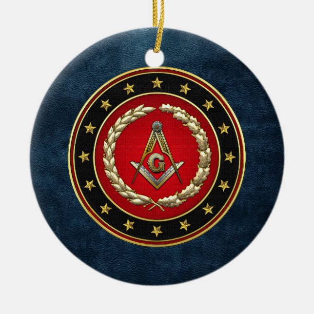 [200] Masonic Square and Compasses [3rd Degree] Ceramic Ornament (Front)