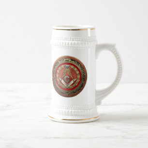 [200] Master Mason - Gold Square & Compasses Beer Stein