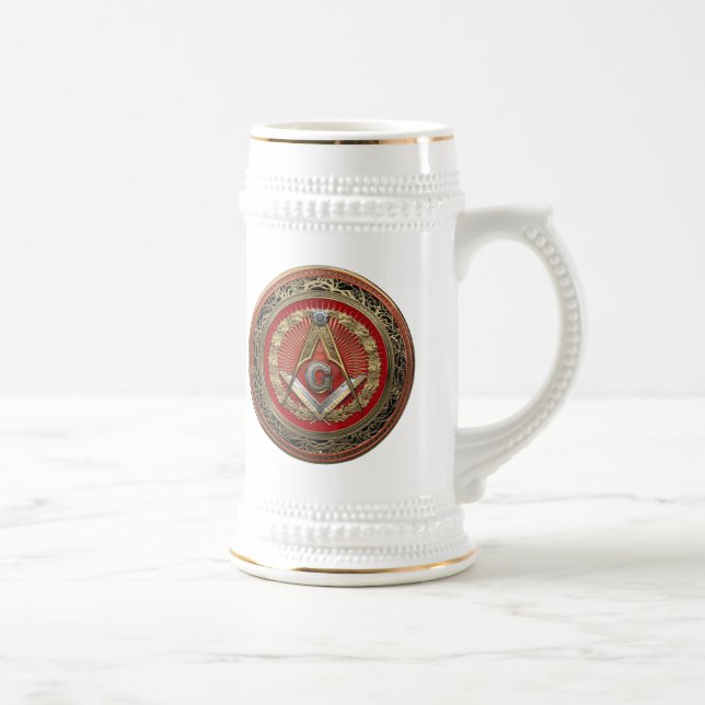 [200] Master Mason - Gold Square & Compasses Beer Stein (Right)