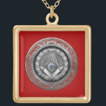[200] Master Mason - Silver Square & Compasses Gold Plated Necklace<br><div class="desc">Introducing “Ancient Brotherhoods” Collection by Serge Averbukh, showcasing heraldry and insignia of various historical brotherhoods, societies and orders. Here you will find pieces featuring a 3rd Degree Mason Silver Jewel - Master Mason Square and Compasses The Square and Compasses (or, more correctly, a square and a set of compasses joined...</div>