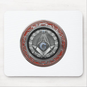 [200] Master Mason - Silver Square & Compasses Mouse Pad