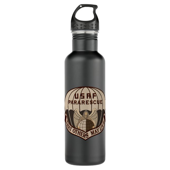 [200] Pararescuemen (PJ) Patch [Desert Tan] 710 Ml Water Bottle (Front)