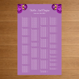 200 Red And Gold Floral Wedding Seating Chart