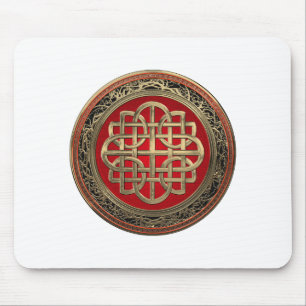 [200] Sacred Celtic Gold Knot Cross Mouse Pad