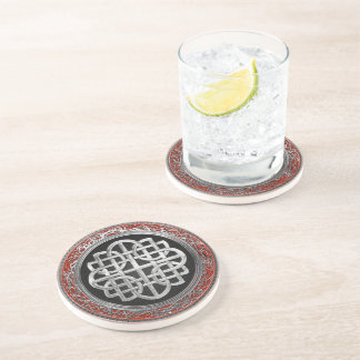 [200] Sacred Celtic Silver Knot Cross Coaster