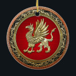 [200] Sacred Gold Griffin Ceramic Ornament<br><div class="desc">Introducing “Treasure Trove 3D” Collection by C.7 Design Studio. Here you will find customizable products, featuring Sacred Gold Griffin. The griffin, griffon, or gryphon (Greek: γρύφων, grýphōn, or γρύπων, grýpōn, early form γρύψ, grýps; Latin: gryphus) is a legendary creature with the body, tail, and back legs of a lion; the...</div>