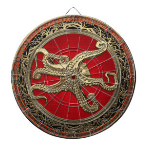 [200] Sacred Gold Octopus in Defensive Posture Dartboard