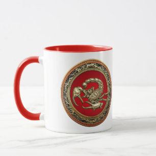 [200] Sacred Golden Scorpion on Red Mug