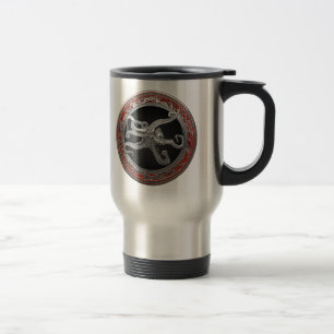 [200] Sacred Silver Octopus in Defensive Posture Travel Mug