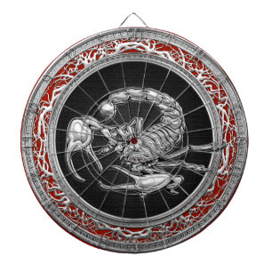 [200] Sacred Silver Scorpion on Black Dartboard